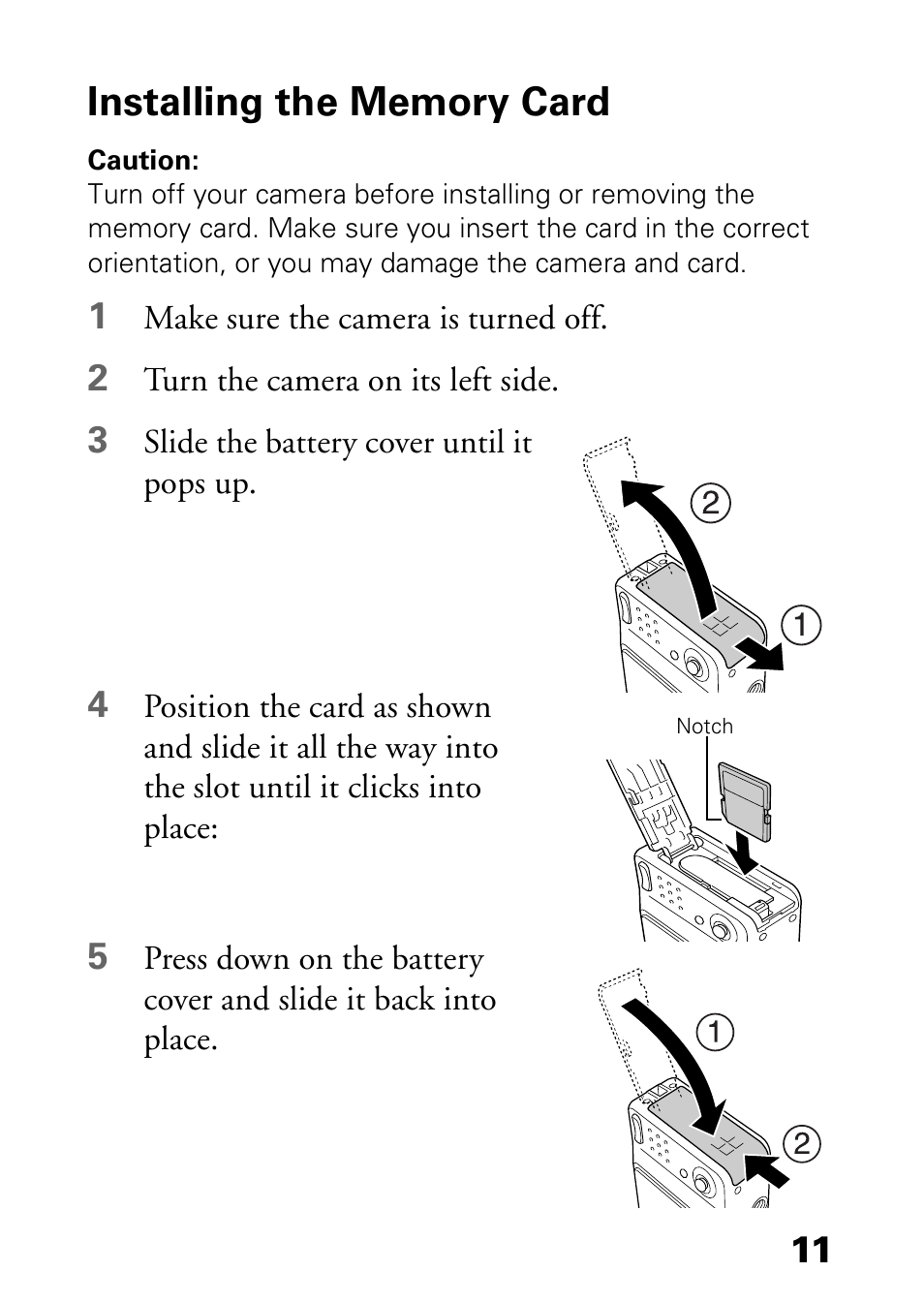 Installing the memory card | Epson L-500V User Manual | Page 11 / 66