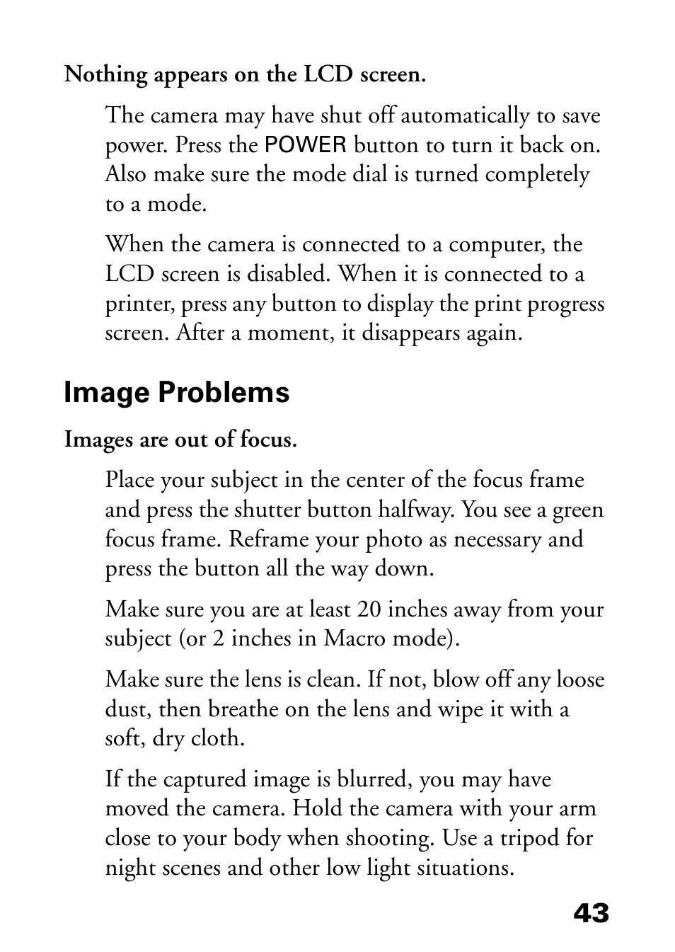 Image problems | Epson L-500V User Manual | Page 43 / 66