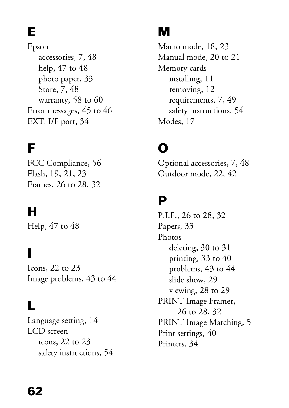 Epson L-500V User Manual | Page 62 / 66