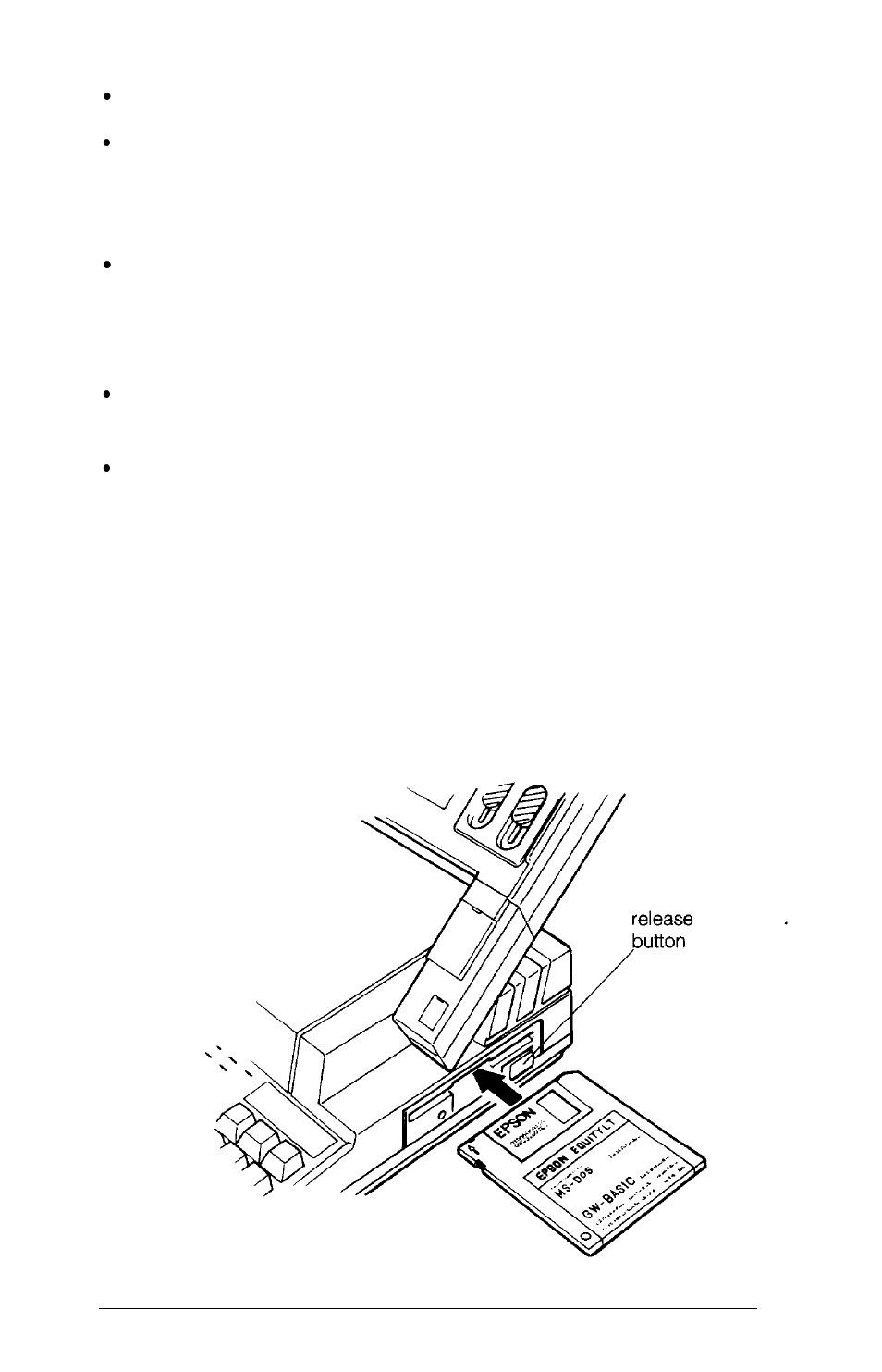 Inserting and removing diskettes, 12 using the equity lt | Epson Y16499100301 User Manual | Page 61 / 151