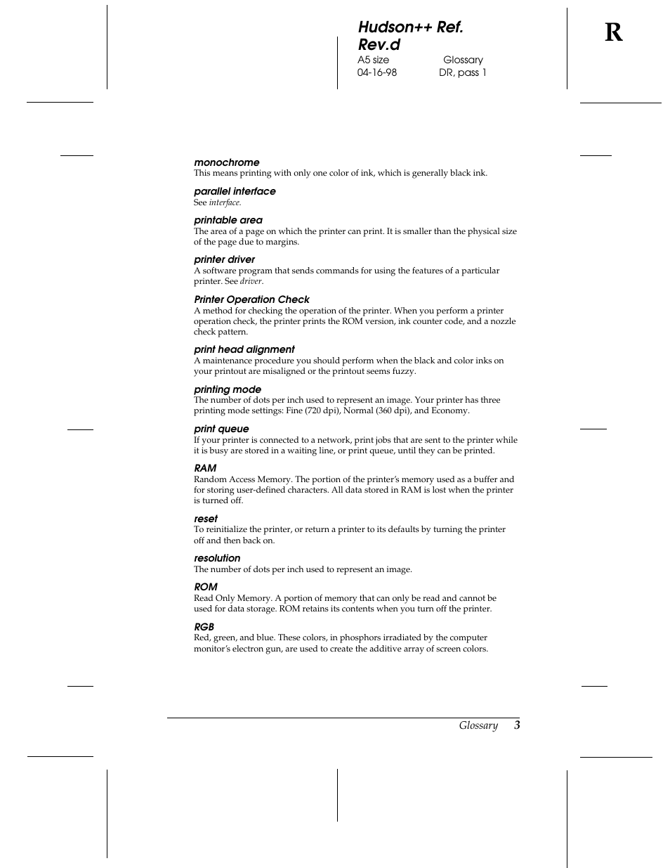 Hudson++ ref. rev.d | Epson 300 User Manual | Page 87 / 91