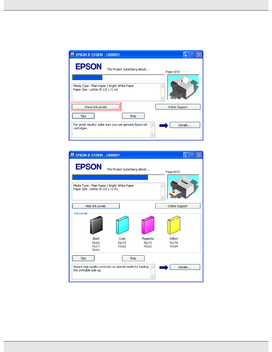 Epson B 310N User Manual | Page 116 / 190