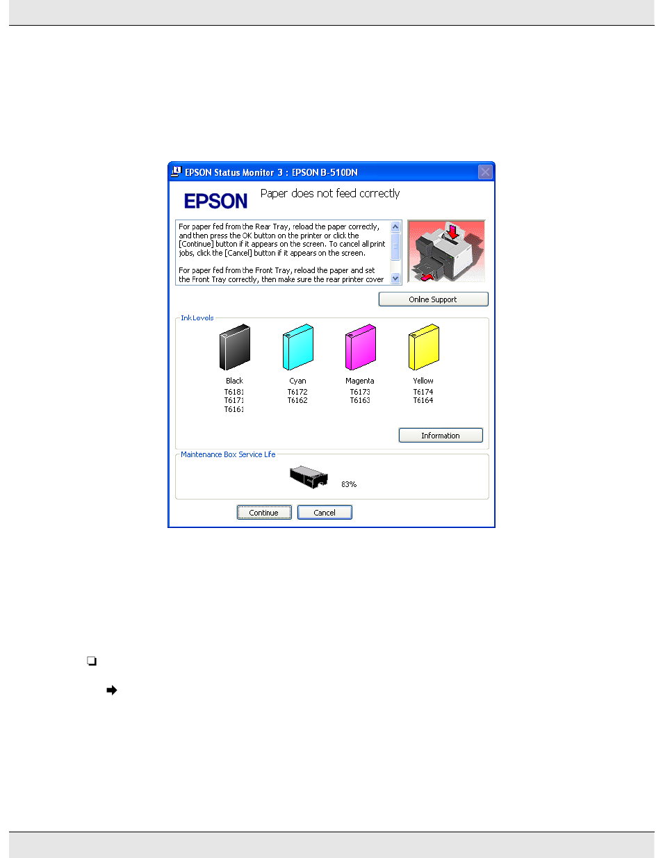 Using epson status monitor 3 | Epson B 310N User Manual | Page 145 / 190