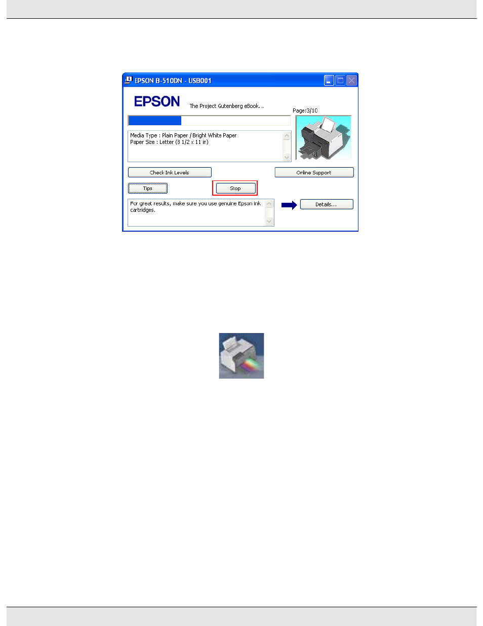 Canceling from mac os x | Epson B 310N User Manual | Page 49 / 190
