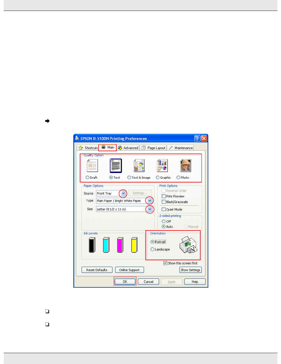 Standard double-sided printing for windows | Epson B 310N User Manual | Page 55 / 190