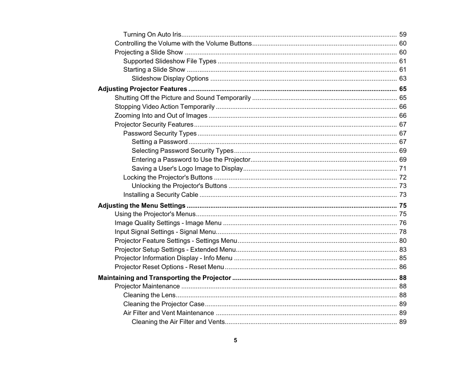 Epson EX3210 User Manual | Page 5 / 171