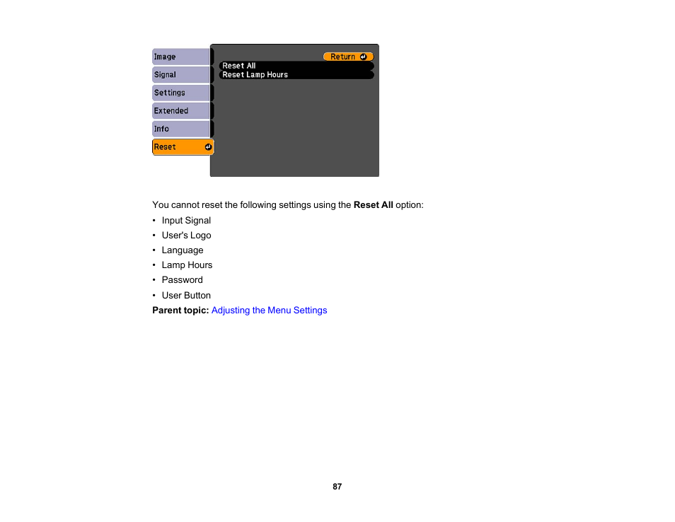 Epson EX3210 User Manual | Page 87 / 171