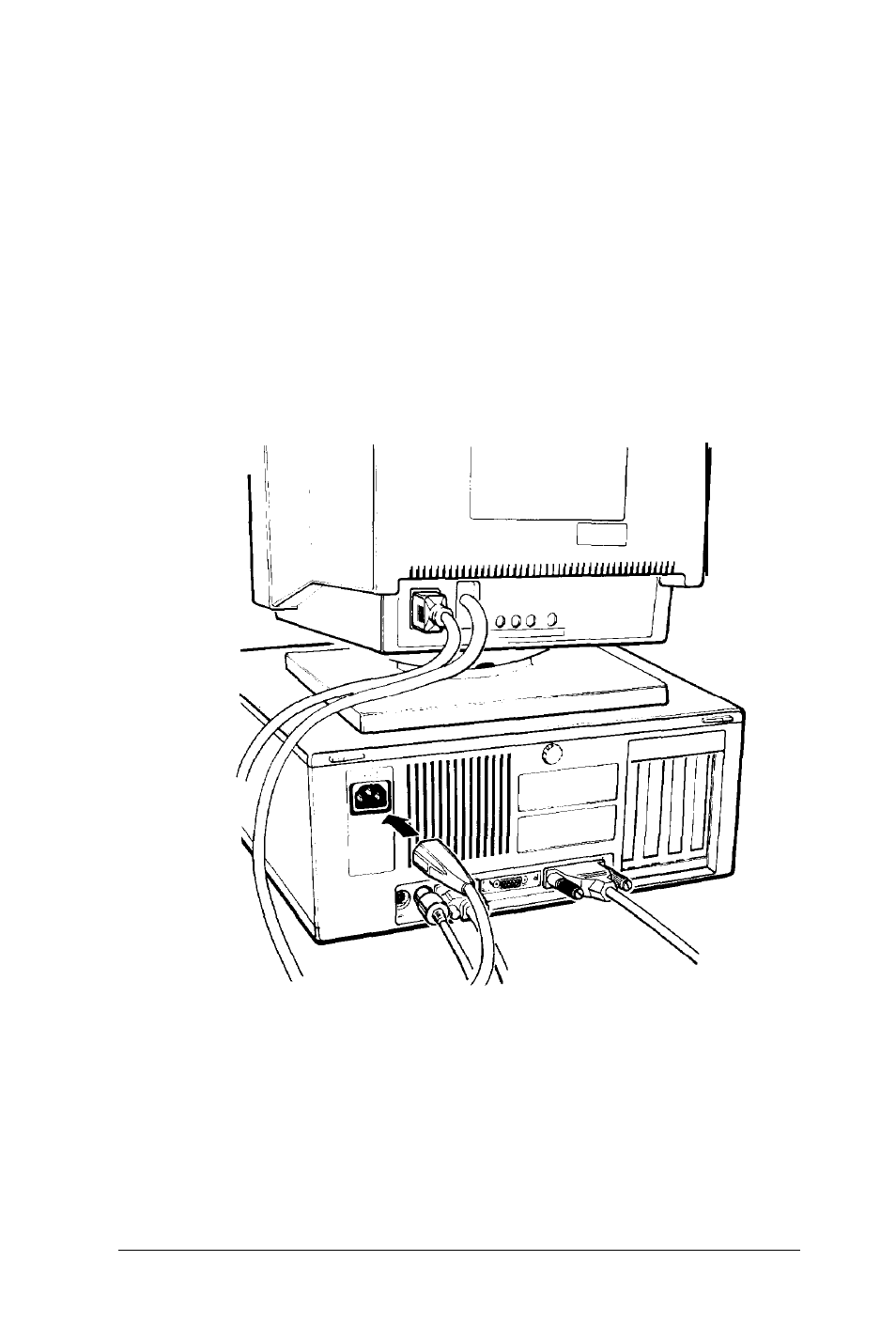 Connecting the power cord | Epson EQUITY 386SX/16 PLUS User Manual | Page 31 / 261