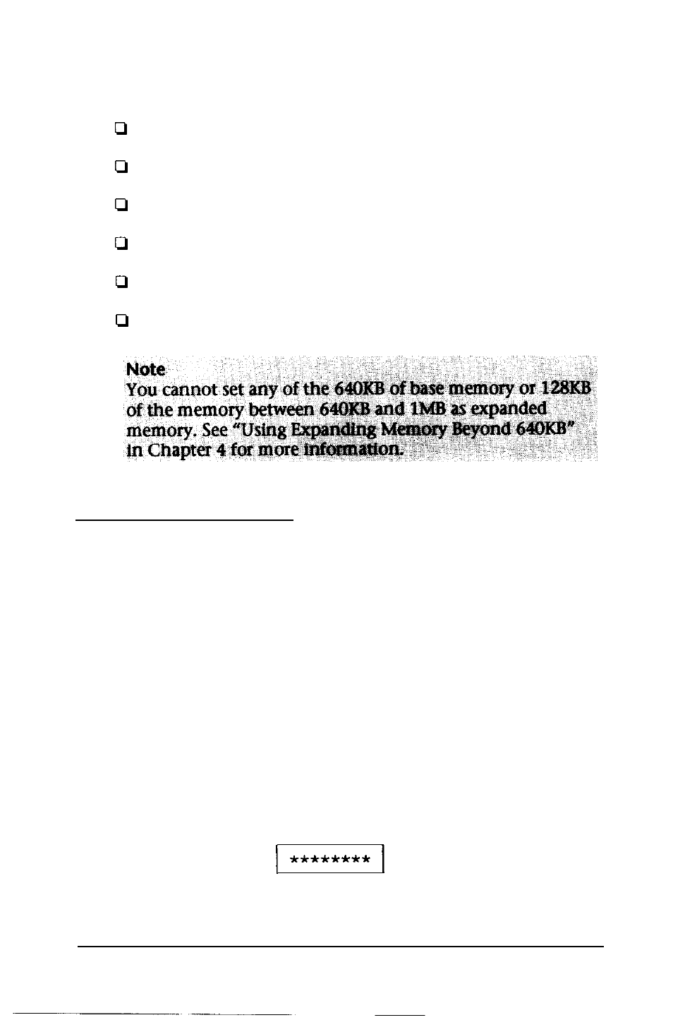 Setting the password | Epson EQUITY 386SX/16 PLUS User Manual | Page 47 / 261