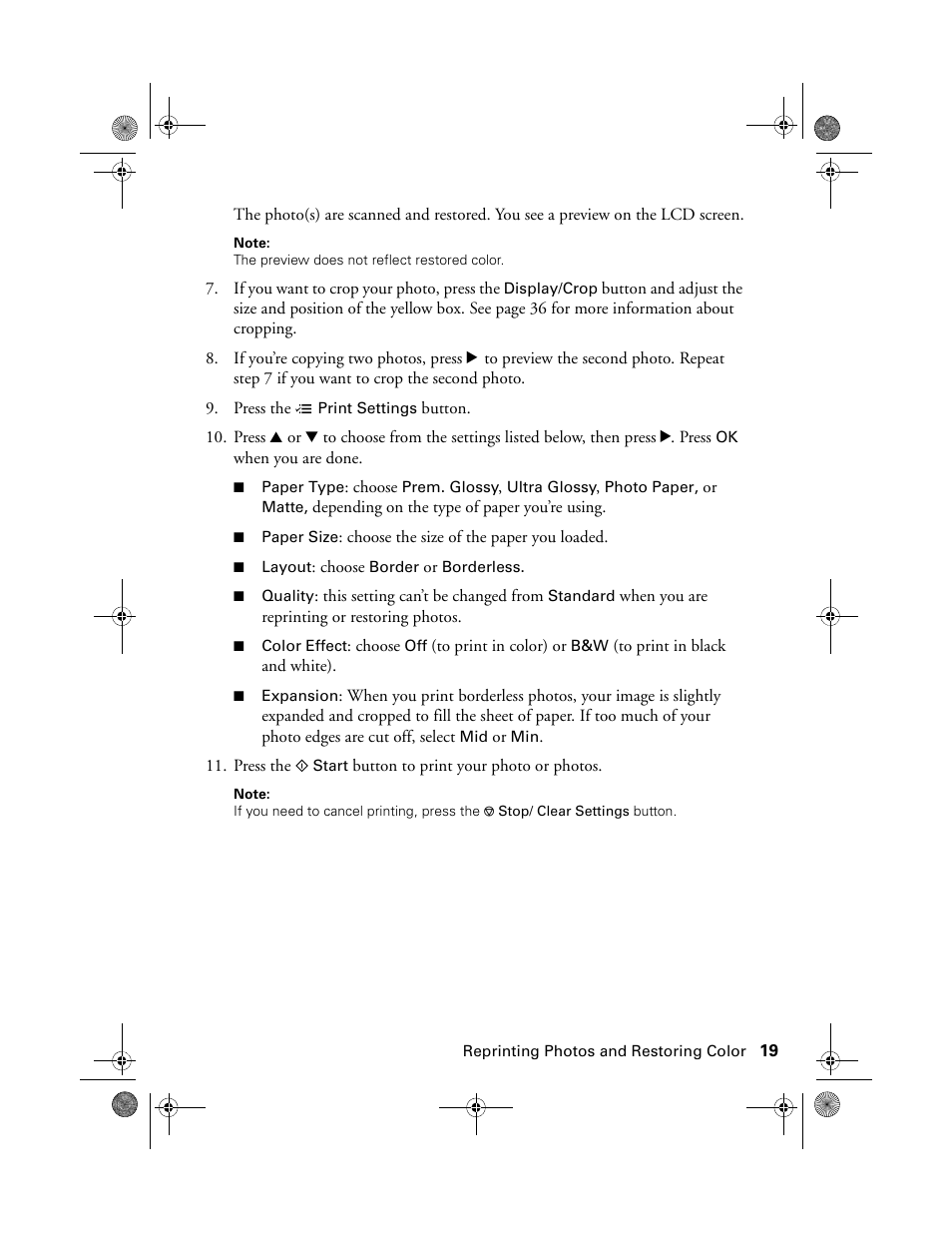 Epson Stylus Photo RX580 User Manual | Page 19 / 95