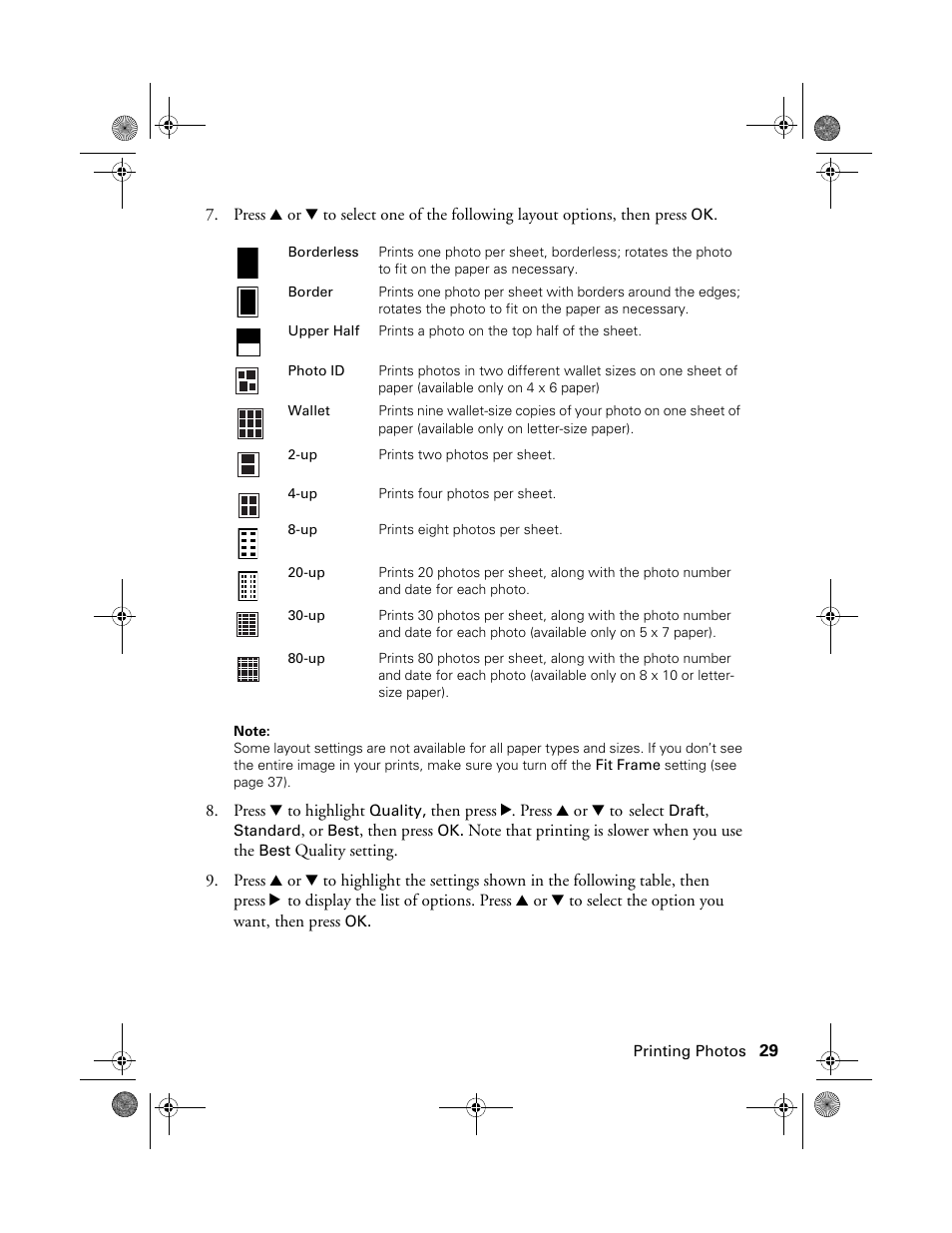 Epson Stylus Photo RX580 User Manual | Page 29 / 95