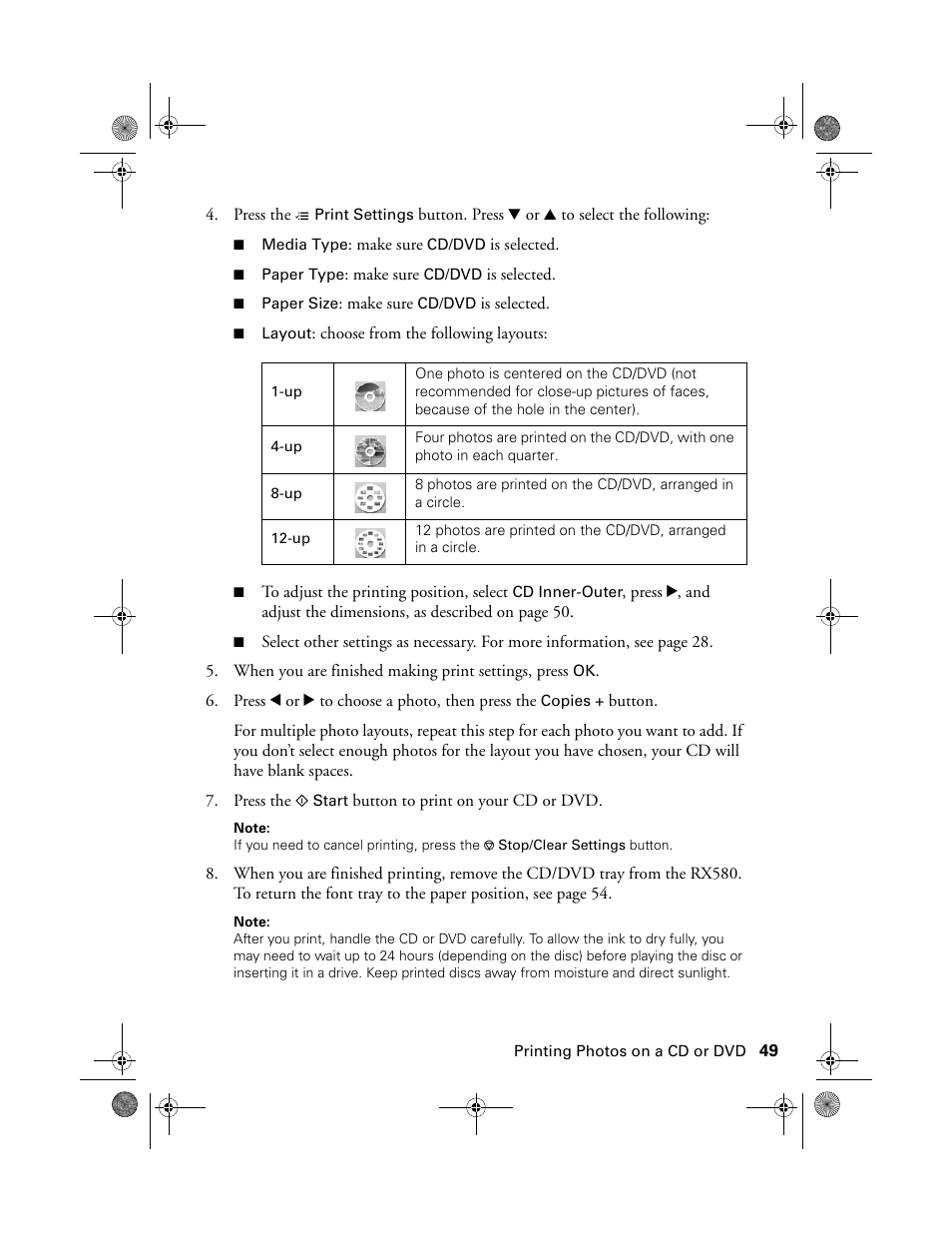 Epson Stylus Photo RX580 User Manual | Page 49 / 95