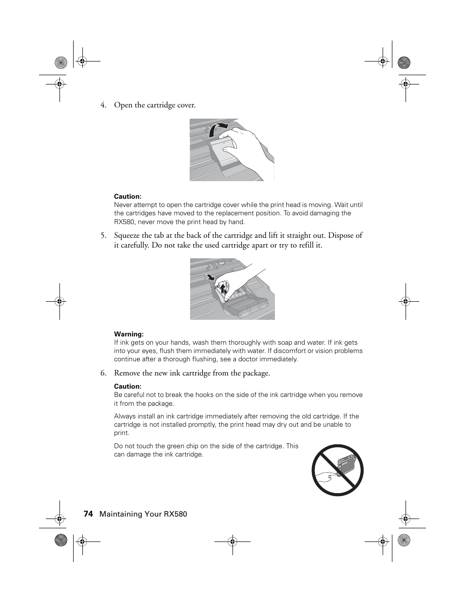 Epson Stylus Photo RX580 User Manual | Page 74 / 95