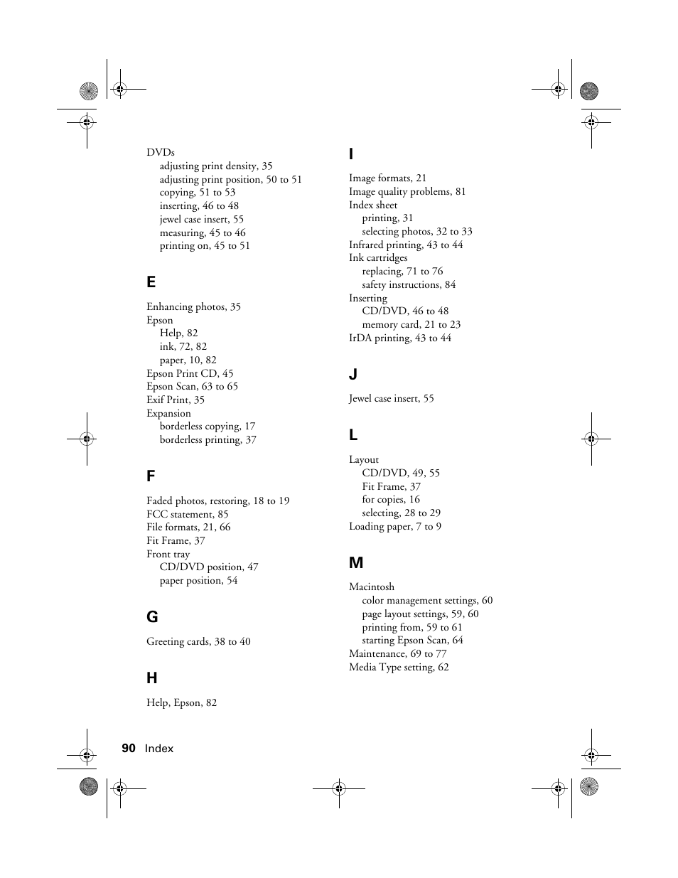 Epson Stylus Photo RX580 User Manual | Page 90 / 95