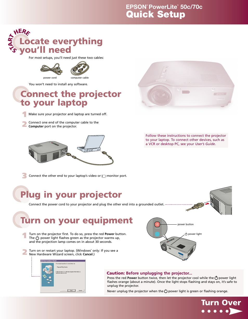 Epson 50c User Manual | 2 pages