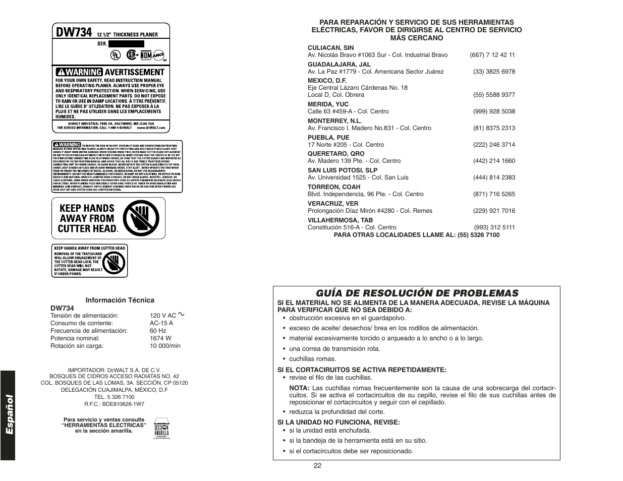 Español, Guía de resolución de problemas | Epson DW734 User Manual | Page 24 / 25