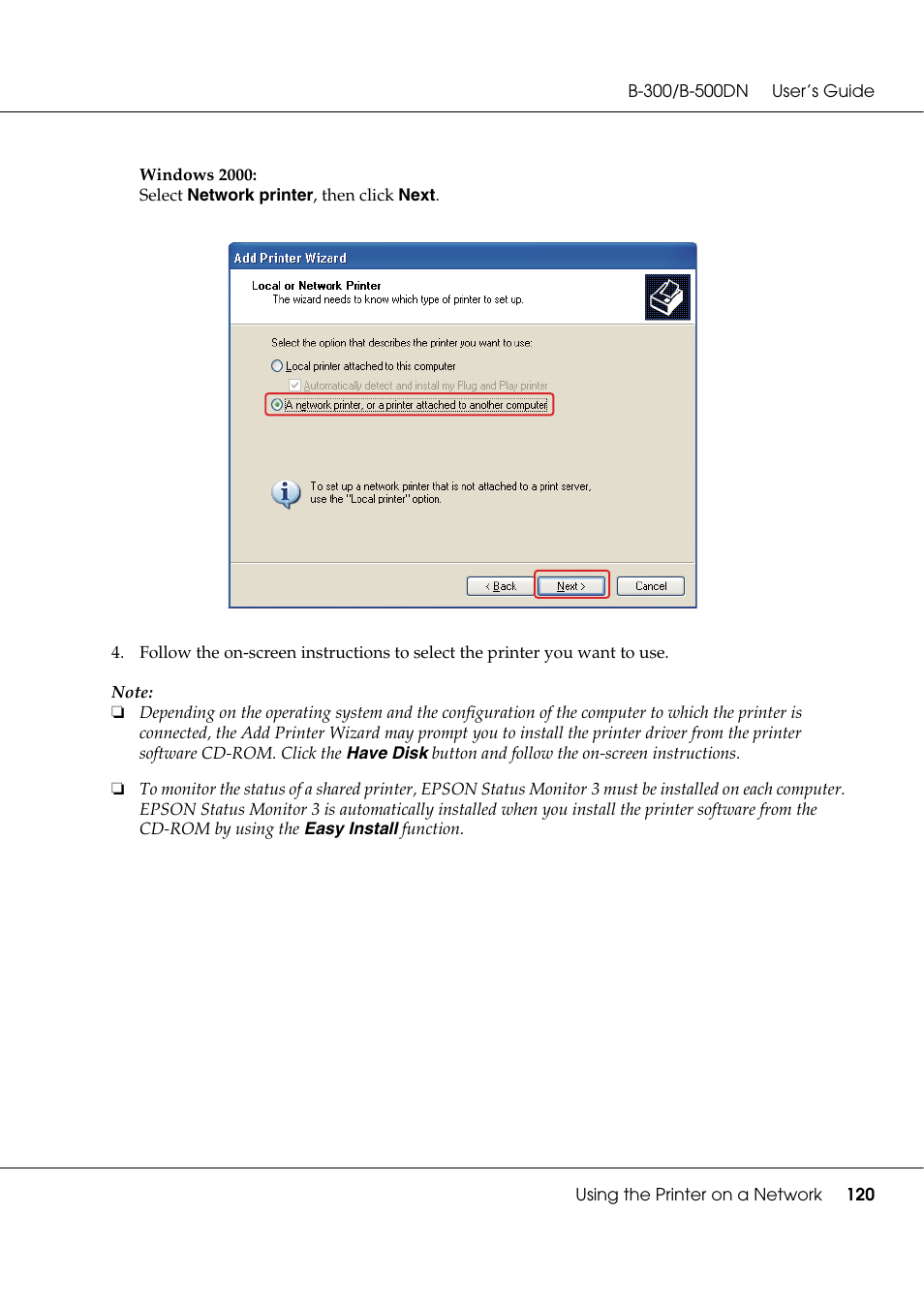Epson B 500DN User Manual | Page 120 / 168