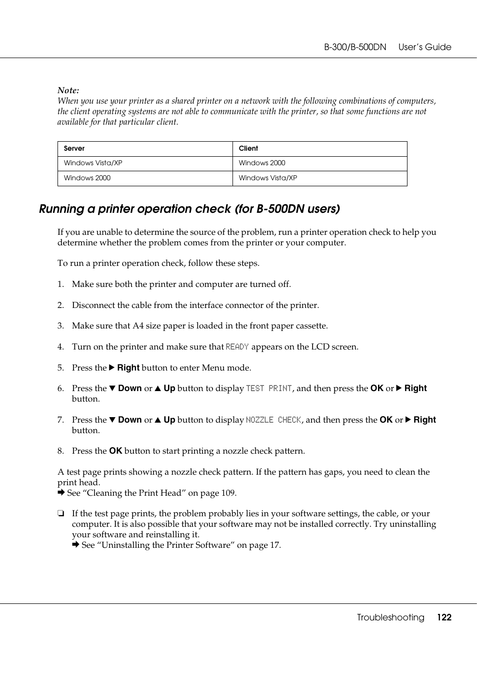 Epson B 500DN User Manual | Page 122 / 168