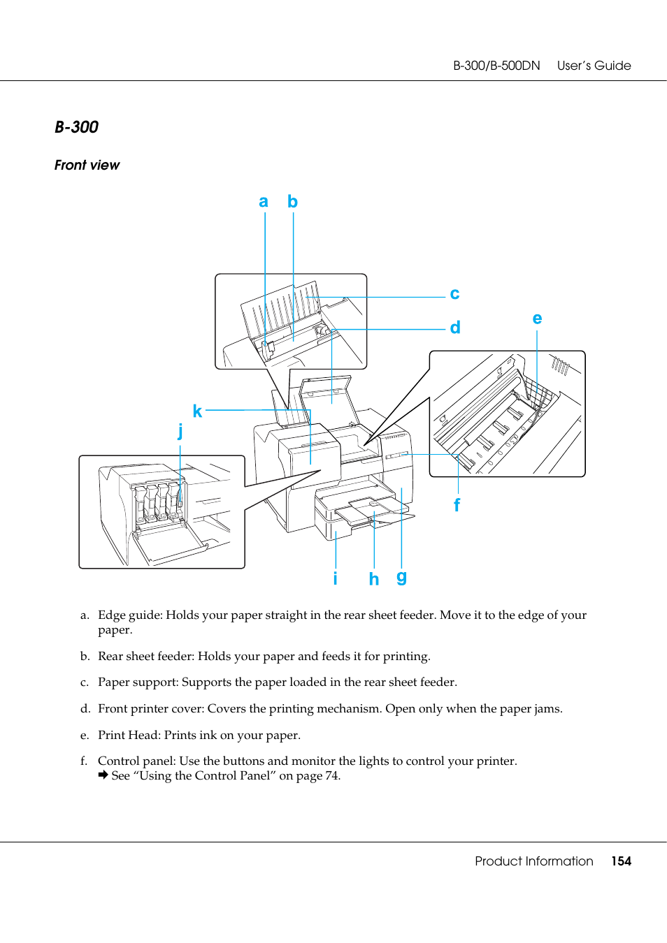 B-300 | Epson B 500DN User Manual | Page 154 / 168