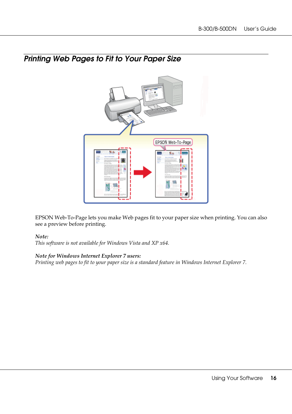 Printing web pages to fit to your paper size | Epson B 500DN User Manual | Page 16 / 168
