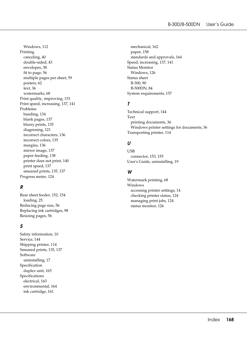 Epson B 500DN User Manual | Page 168 / 168