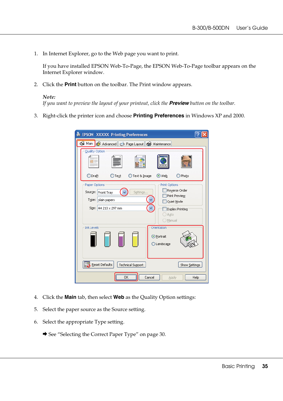 Epson B 500DN User Manual | Page 35 / 168