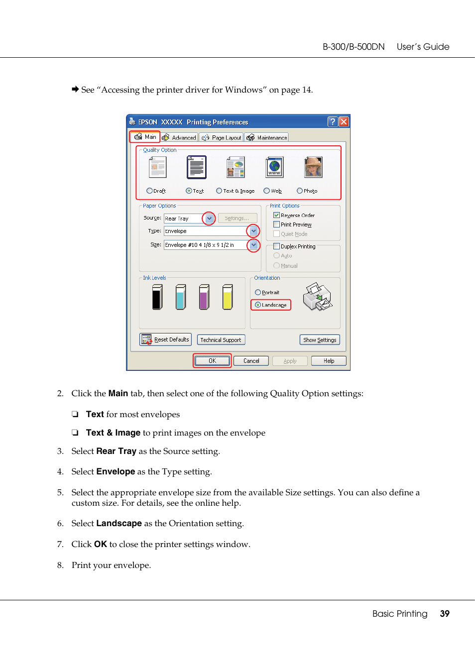 Epson B 500DN User Manual | Page 39 / 168