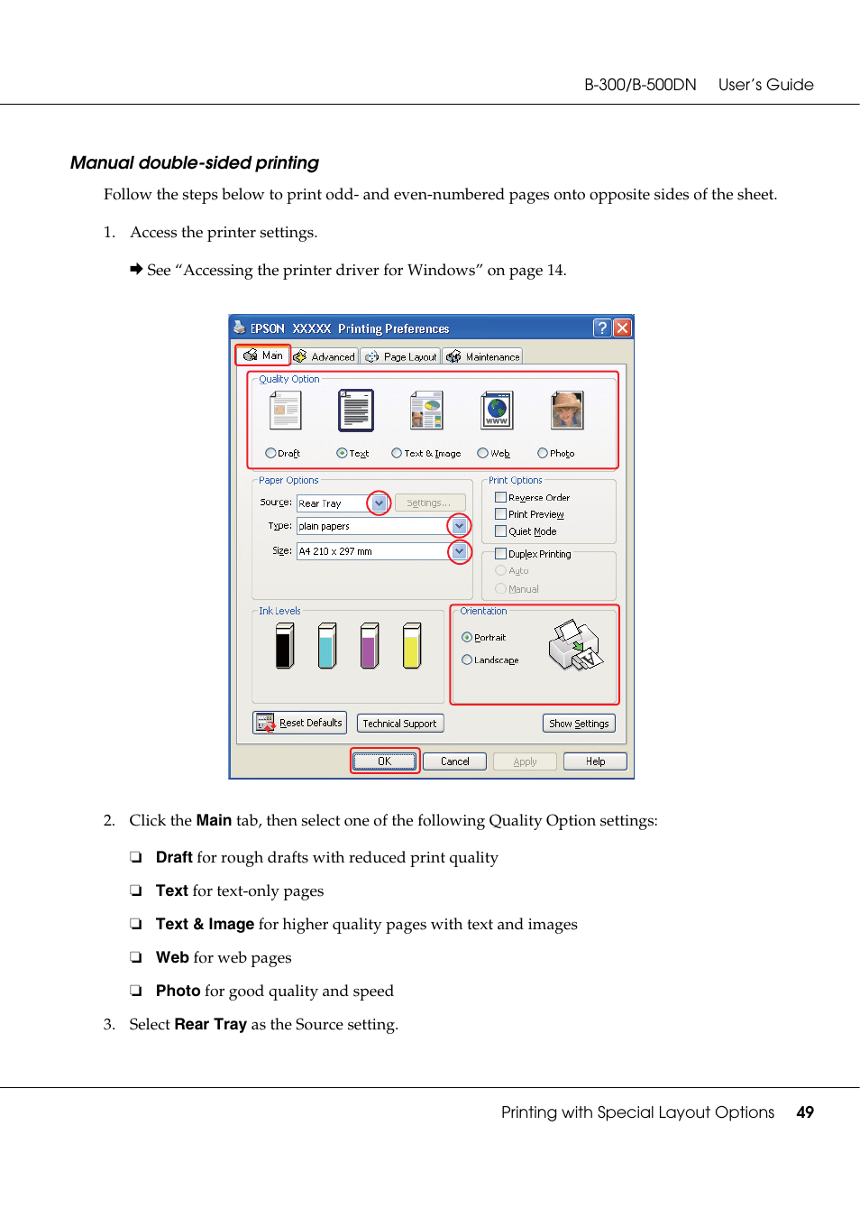 Epson B 500DN User Manual | Page 49 / 168