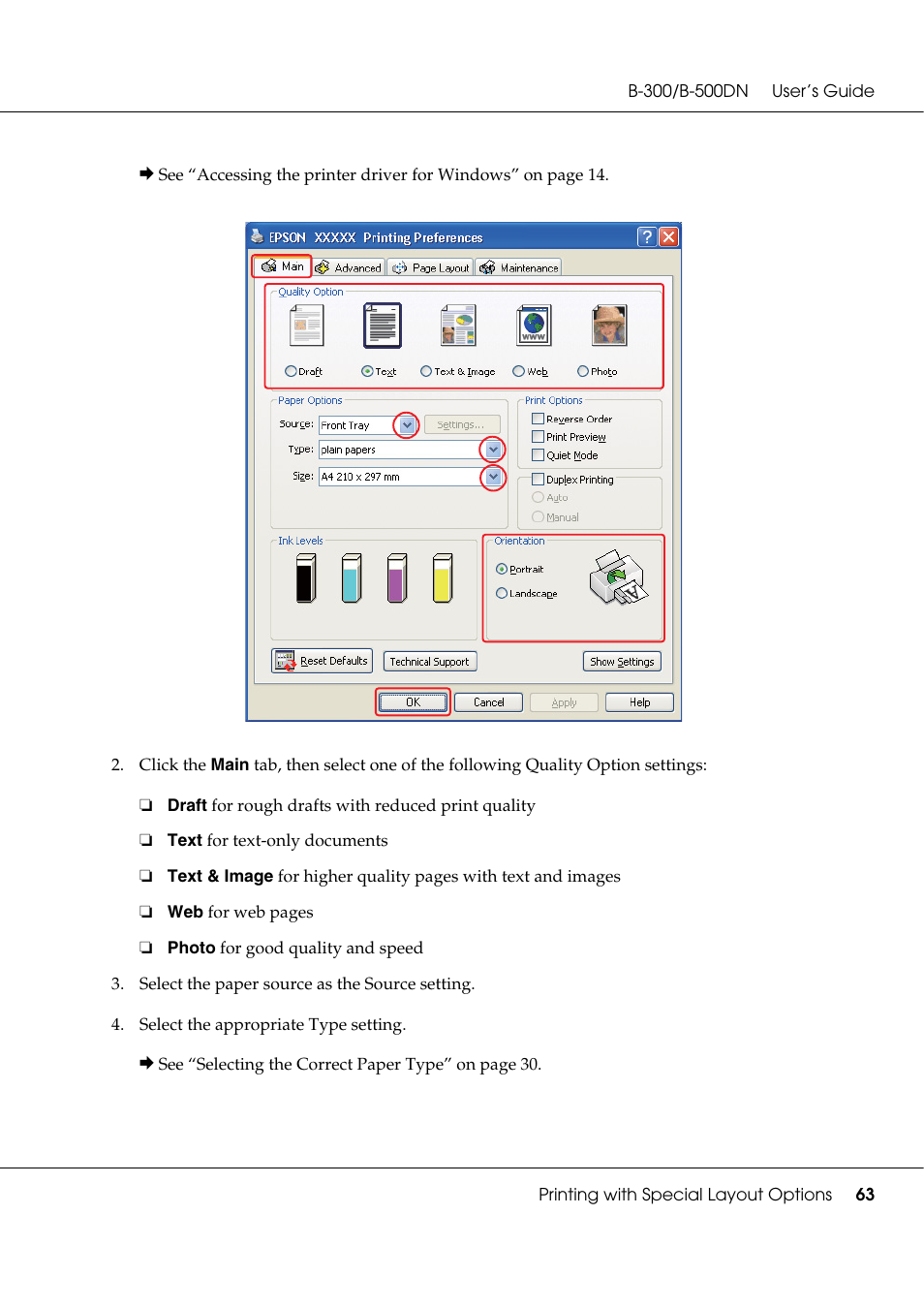Epson B 500DN User Manual | Page 63 / 168