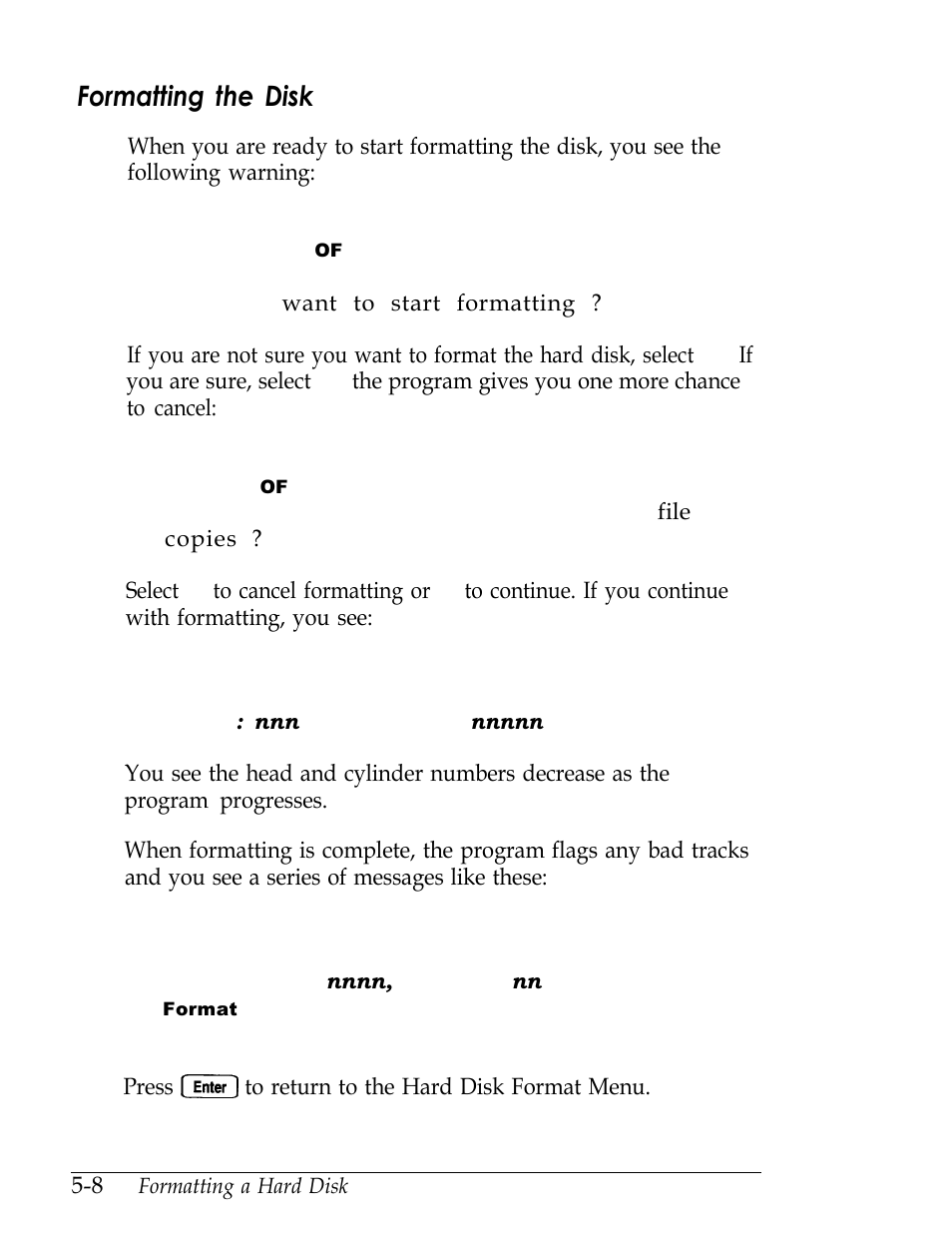 Formatting the disk | Epson Endeavor User Manual | Page 126 / 197