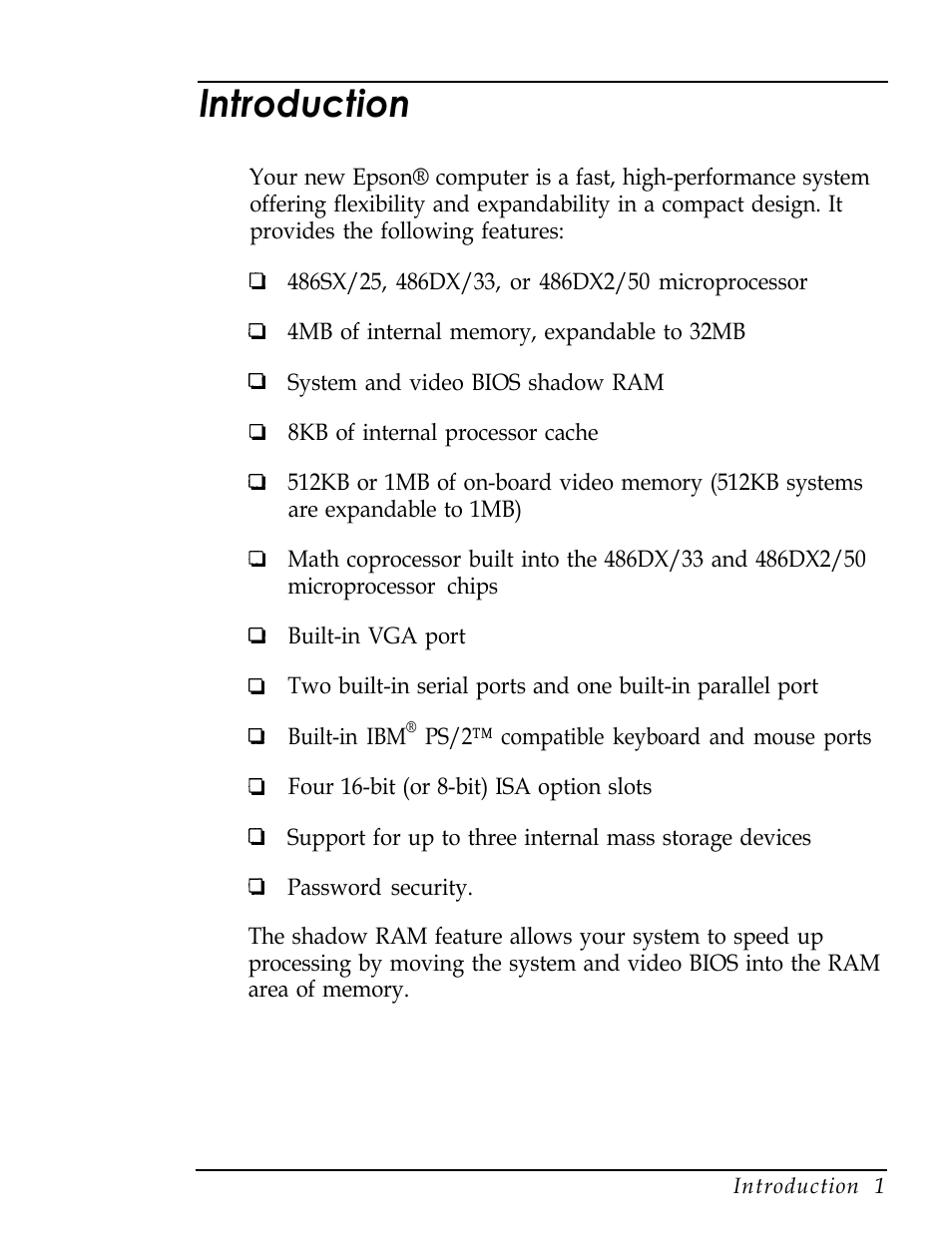 Introduction, Lntroduction | Epson Endeavor User Manual | Page 13 / 197