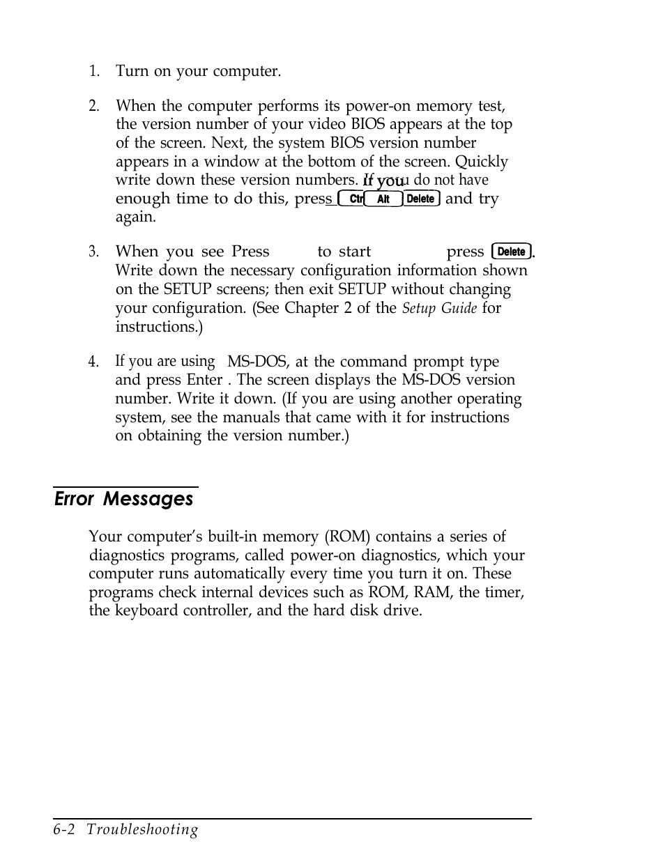 Error messages | Epson Endeavor User Manual | Page 131 / 197