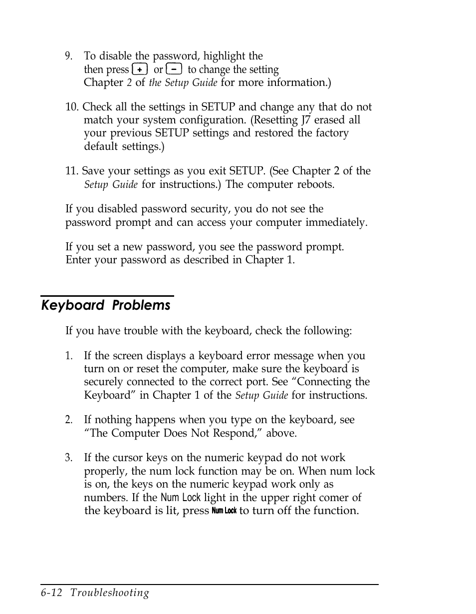 Keyboard problems | Epson Endeavor User Manual | Page 141 / 197