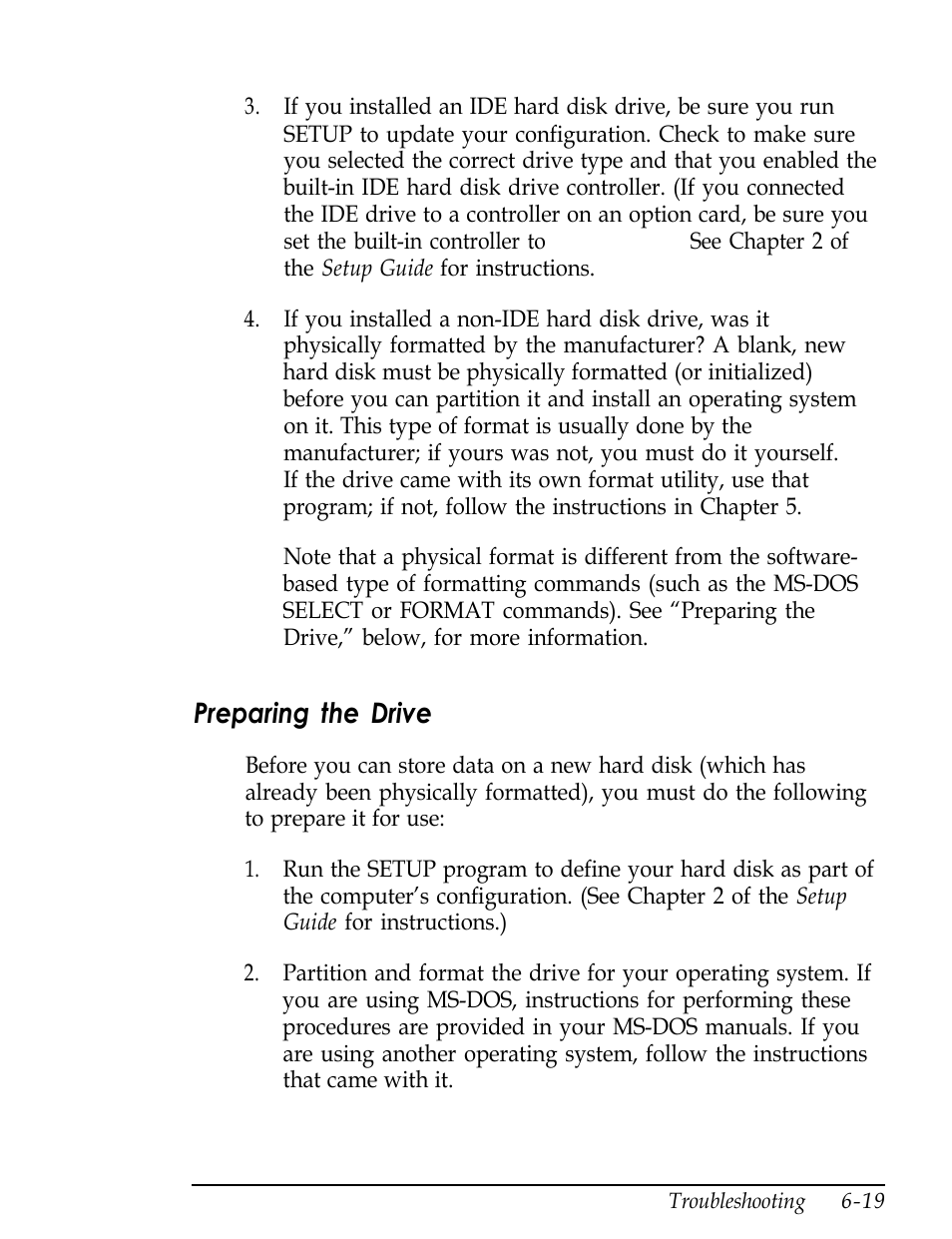 Preparing the drive | Epson Endeavor User Manual | Page 148 / 197