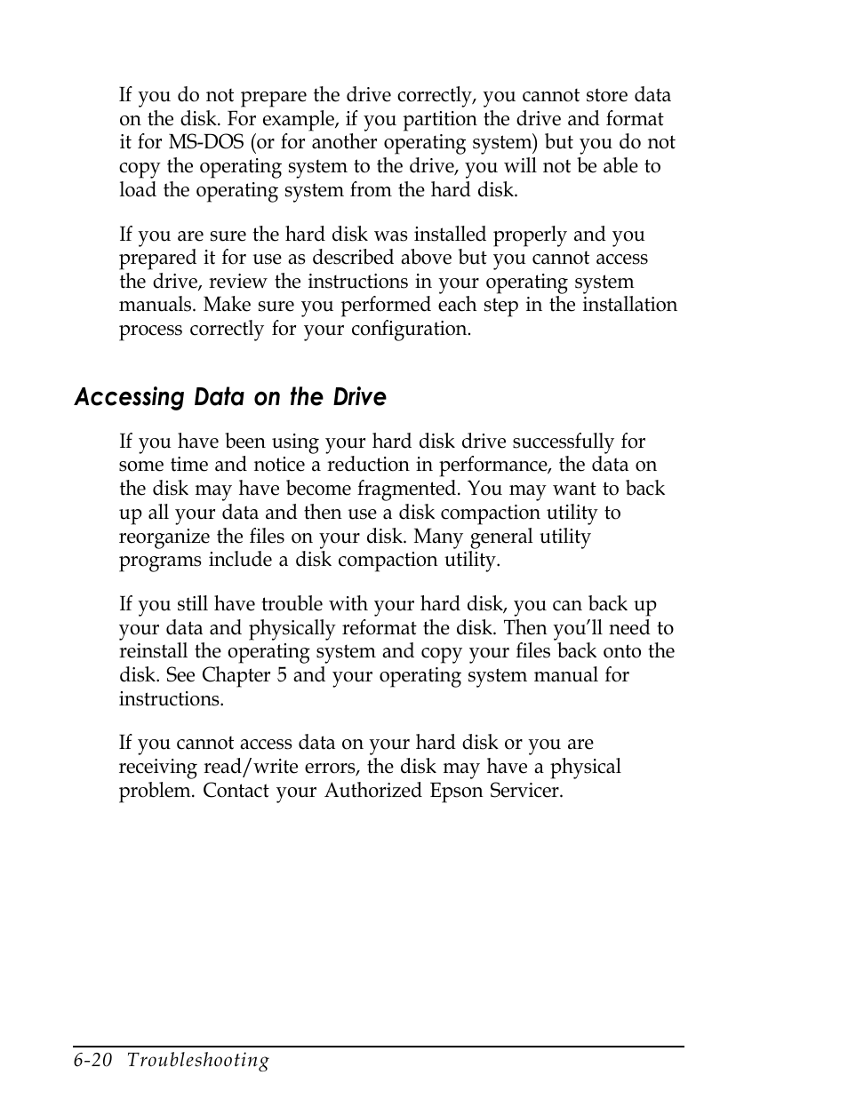 Accessing data on the drive | Epson Endeavor User Manual | Page 149 / 197