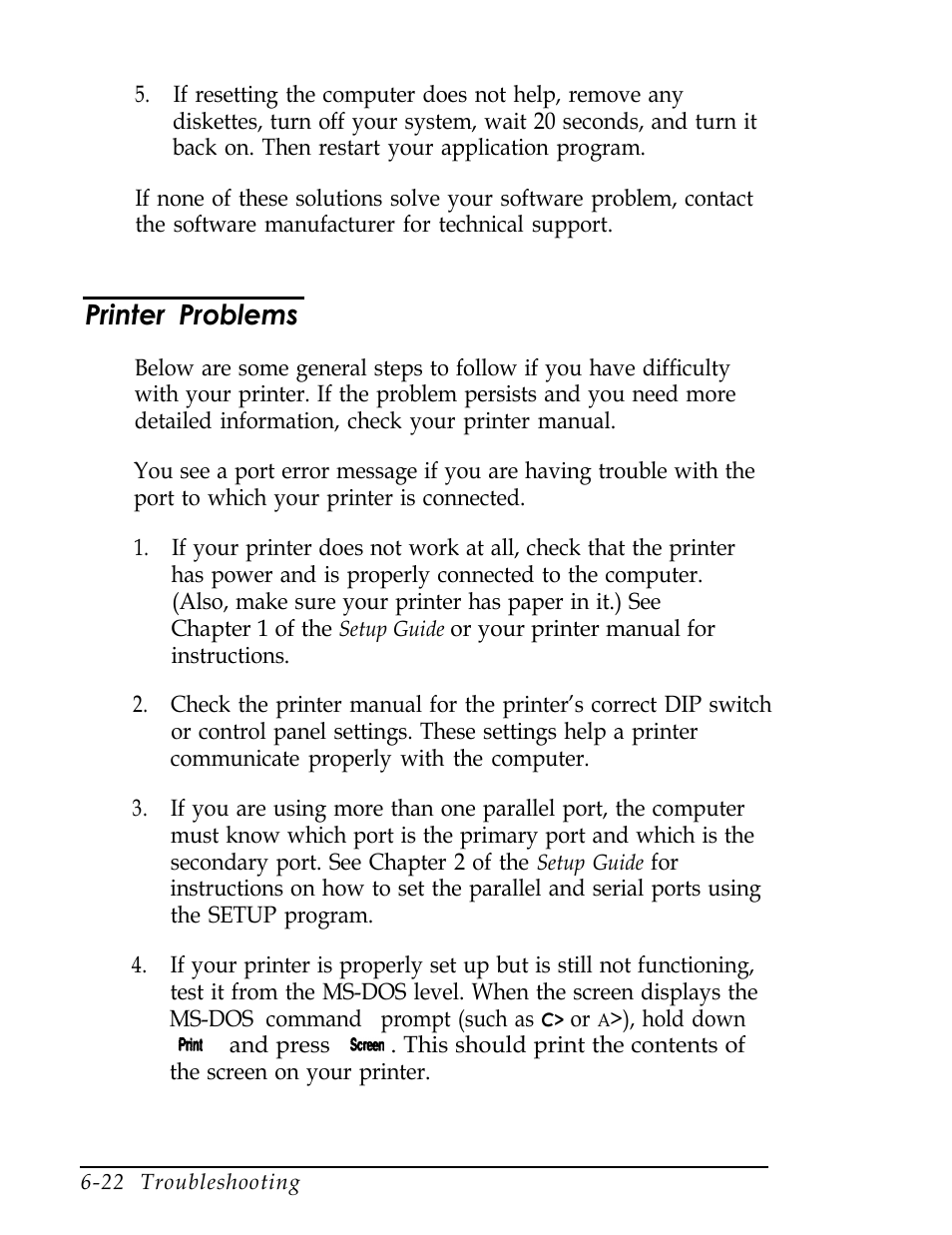 Printer problems | Epson Endeavor User Manual | Page 151 / 197