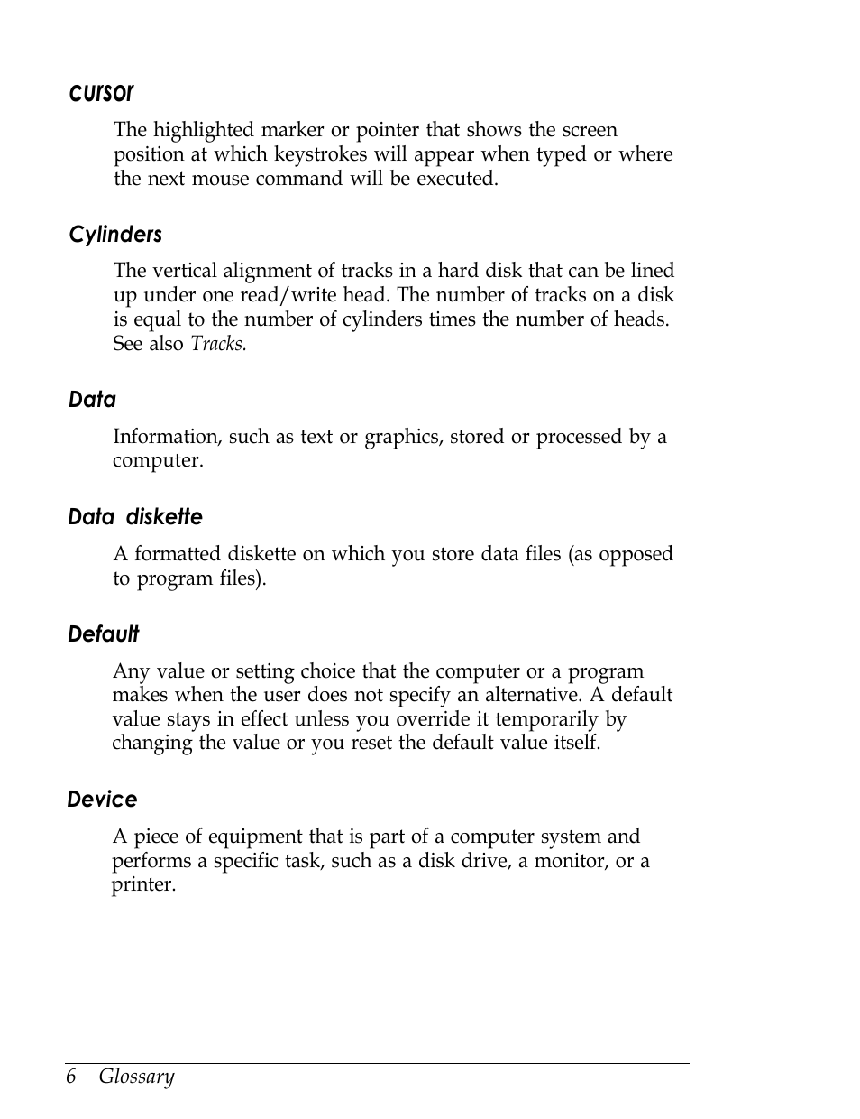 Cursor | Epson Endeavor User Manual | Page 169 / 197