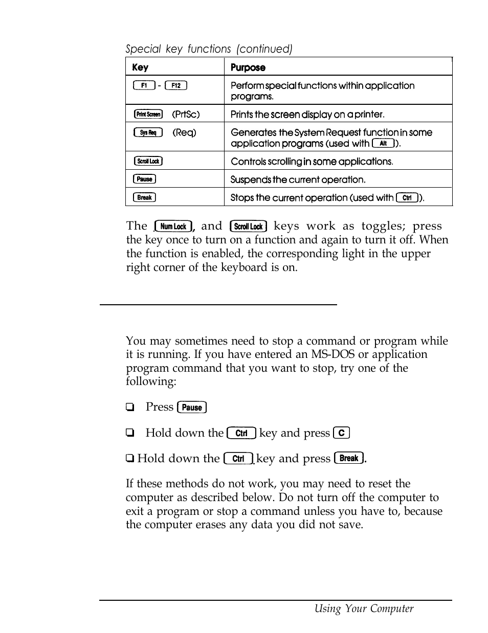 Stopping a command or program, L-21 | Epson Endeavor User Manual | Page 37 / 197