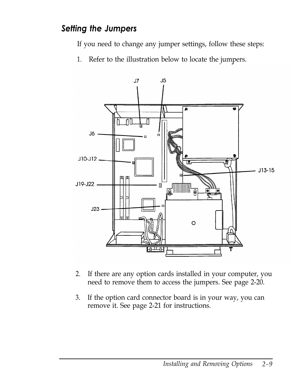 Setting the jumpers | Epson Endeavor User Manual | Page 52 / 197