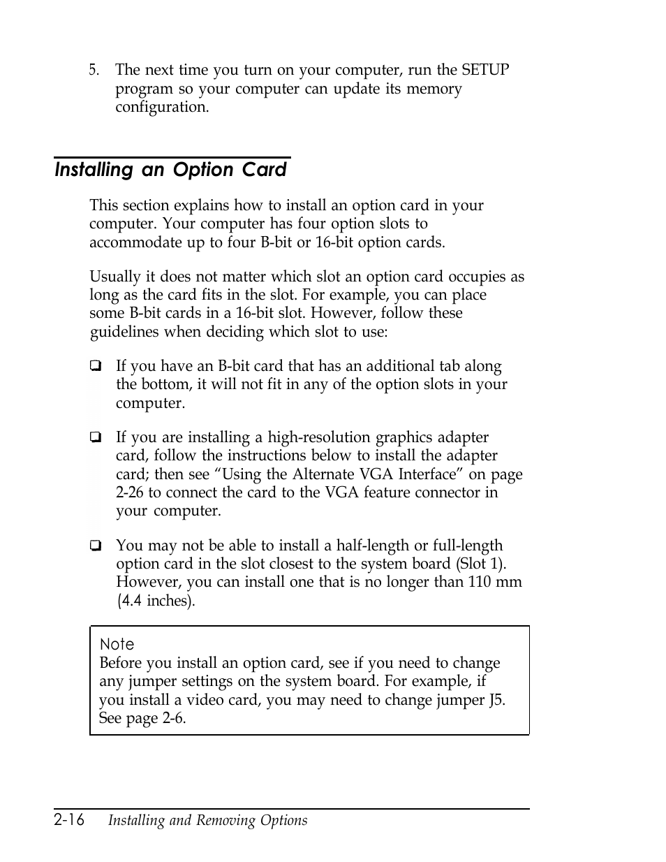 Installing an option card, Lnstalling an option card | Epson Endeavor User Manual | Page 59 / 197