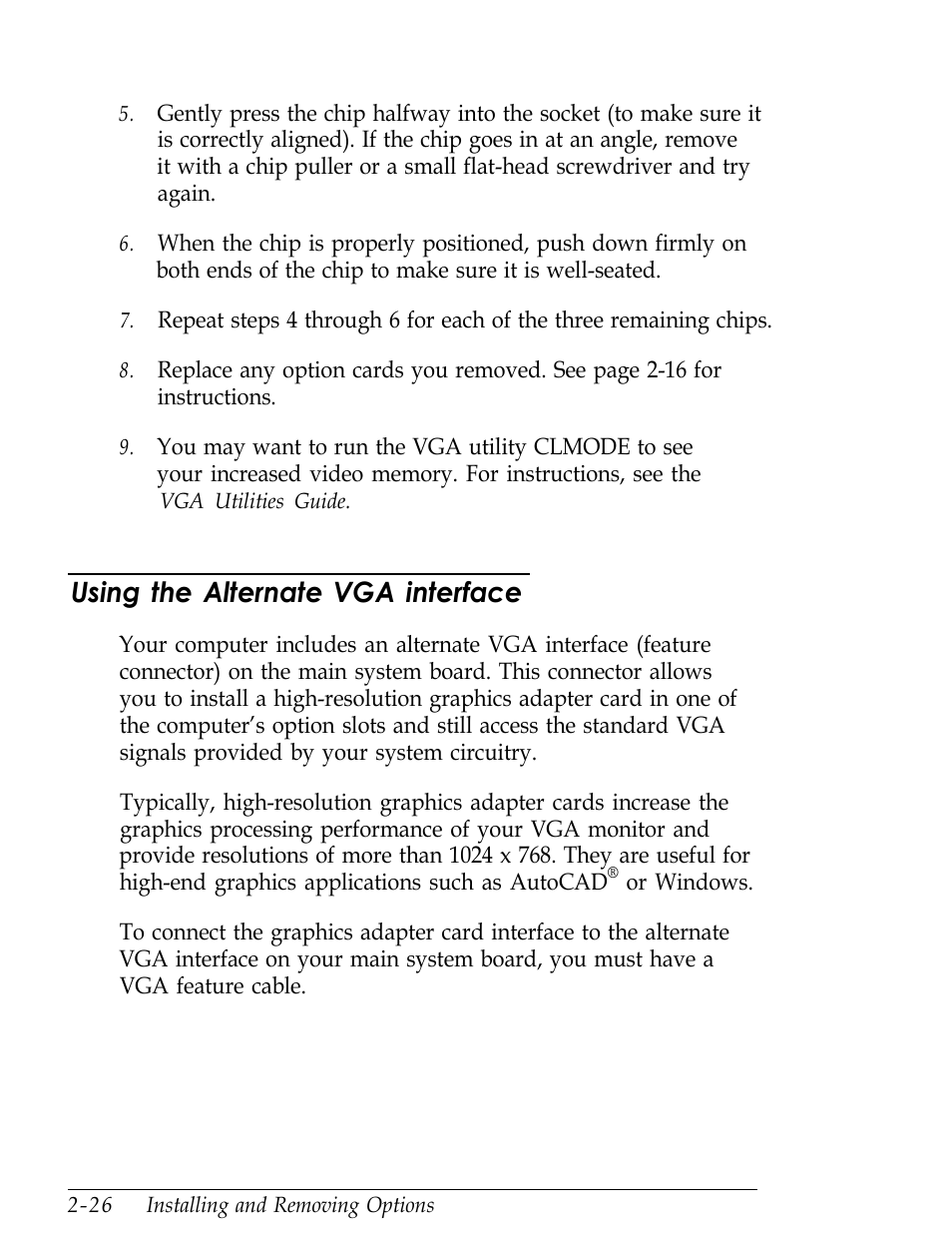 Using the alternate vga interface | Epson Endeavor User Manual | Page 69 / 197