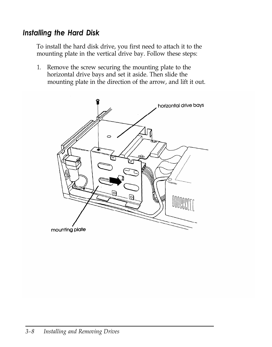 Installing the hard disk | Epson Endeavor User Manual | Page 81 / 197