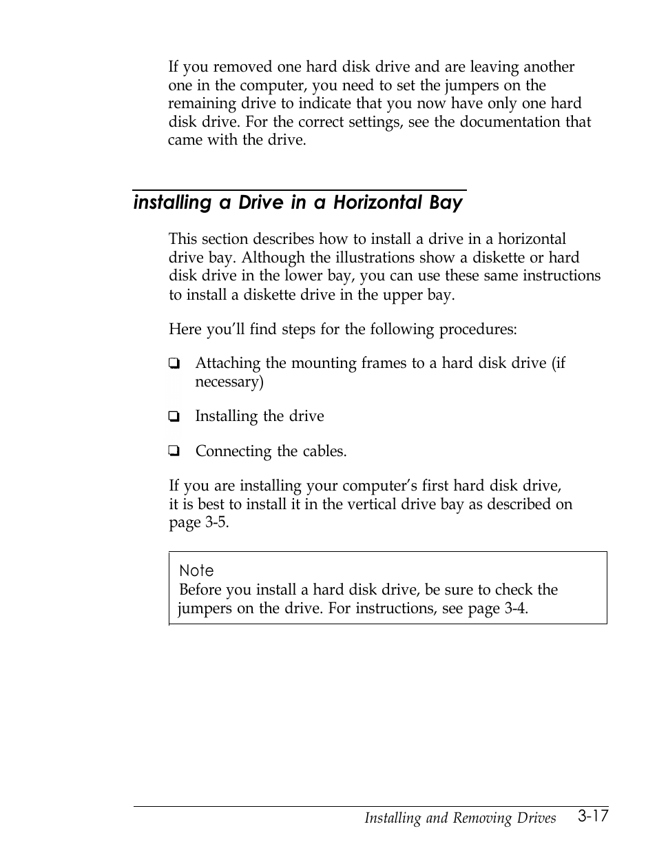 Installing a drive in a horizontal bay | Epson Endeavor User Manual | Page 90 / 197