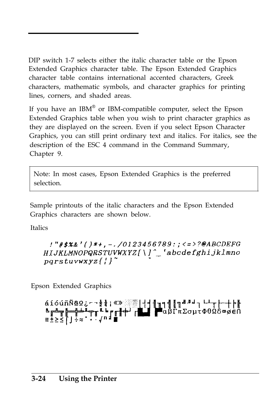 Choosing a character table | Epson 4500 User Manual | Page 103 / 317