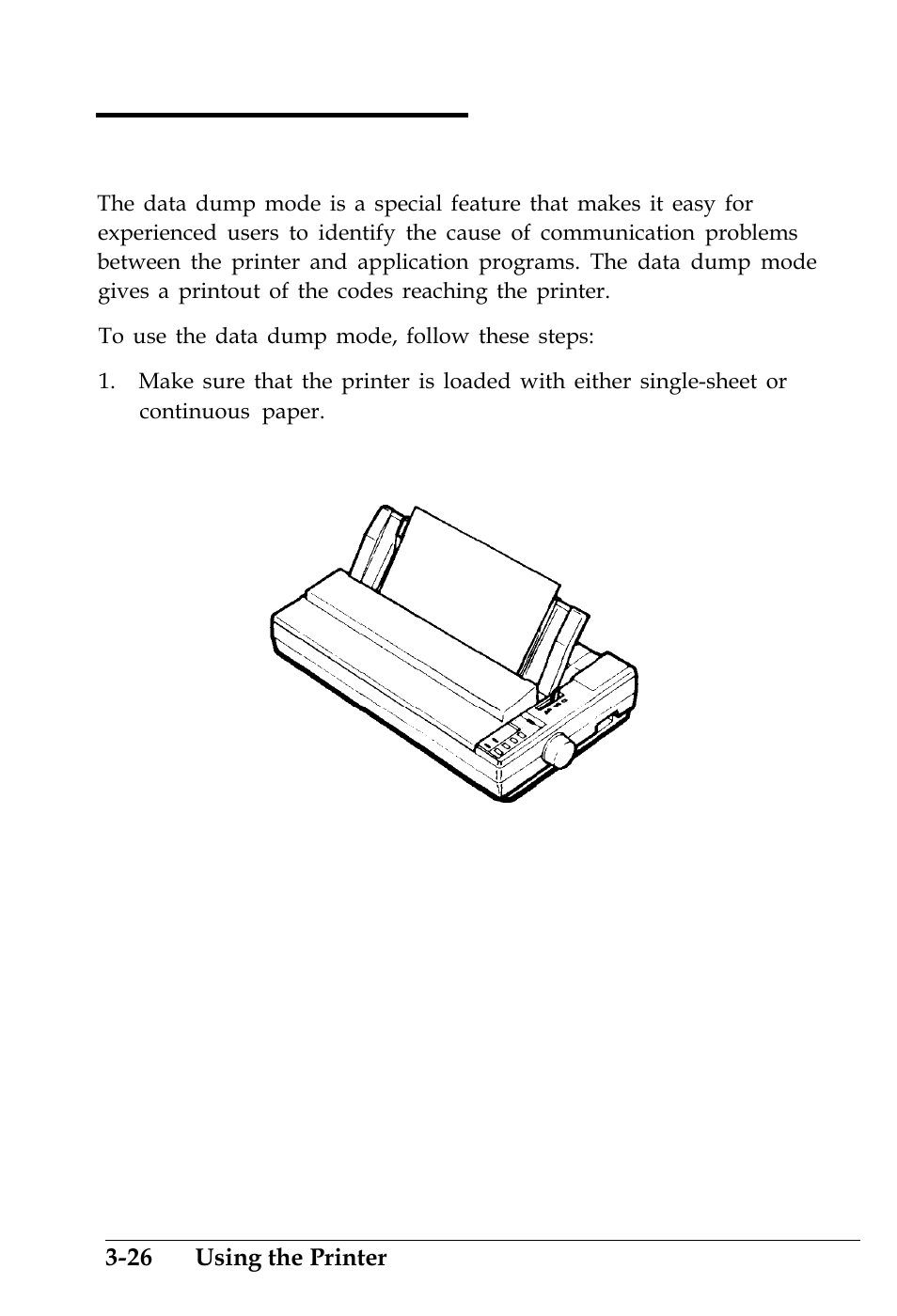Using the data dump mode, Using the data dump mode -26 | Epson 4500 User Manual | Page 105 / 317