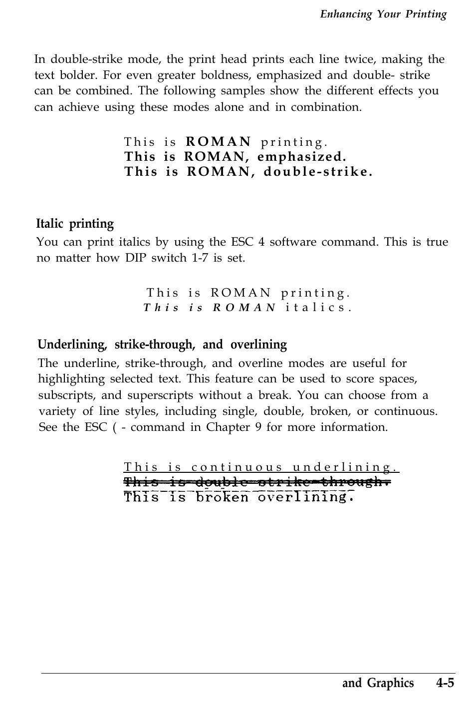 This is roman, with both, Software | Epson 4500 User Manual | Page 112 / 317