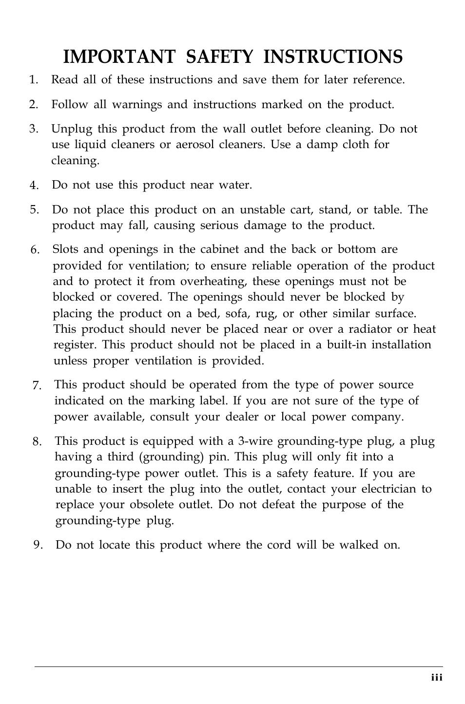 Important safety instructions | Epson 4500 User Manual | Page 12 / 317