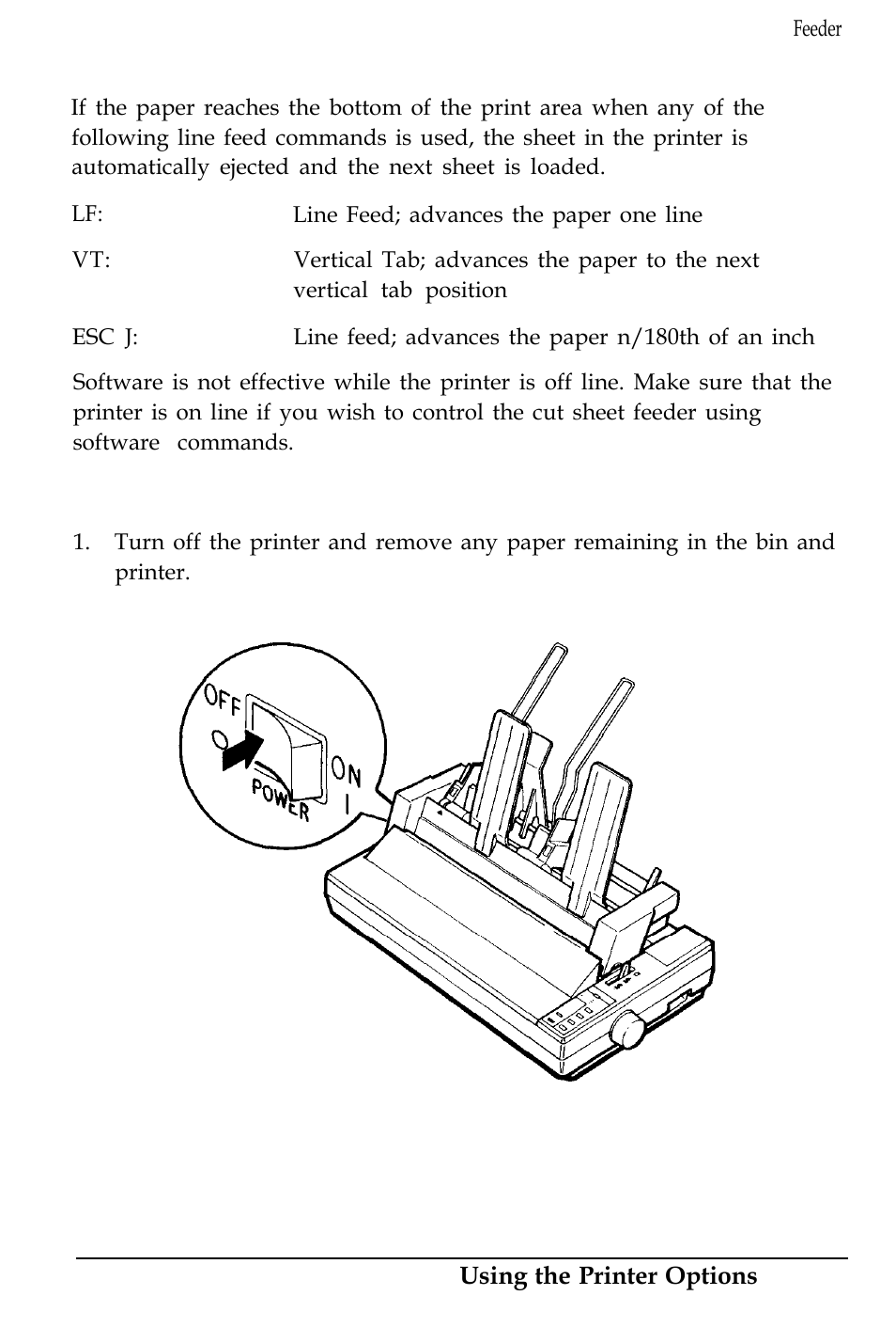 Removing the cut sheet feeder | Epson 4500 User Manual | Page 155 / 317