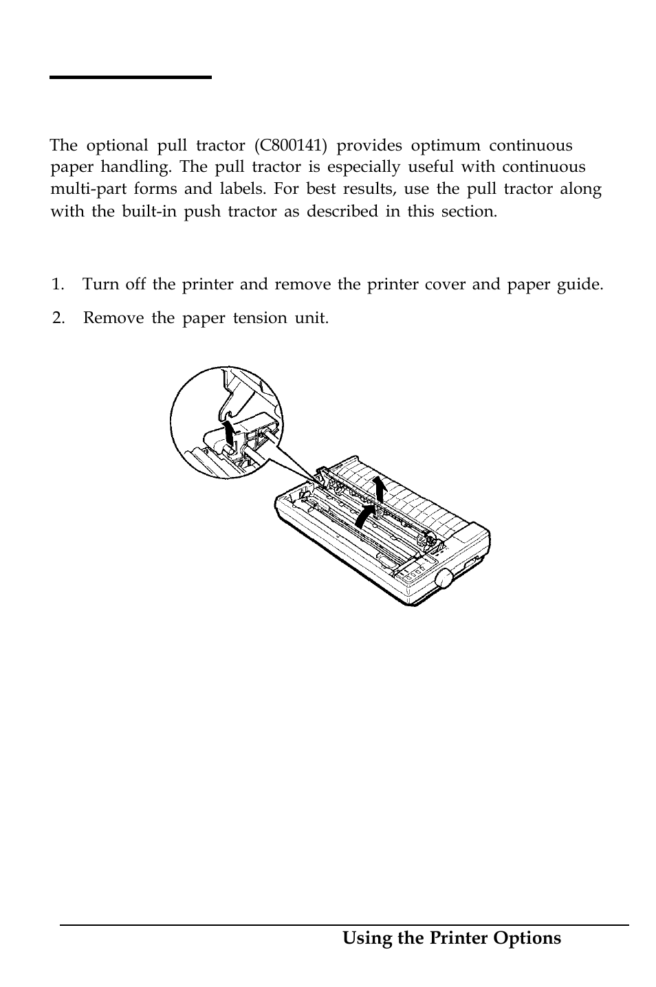 The pull tractor, Installation | Epson 4500 User Manual | Page 159 / 317