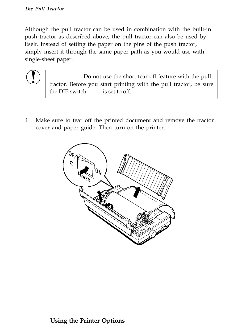 Removing the pull tractor | Epson 4500 User Manual | Page 168 / 317